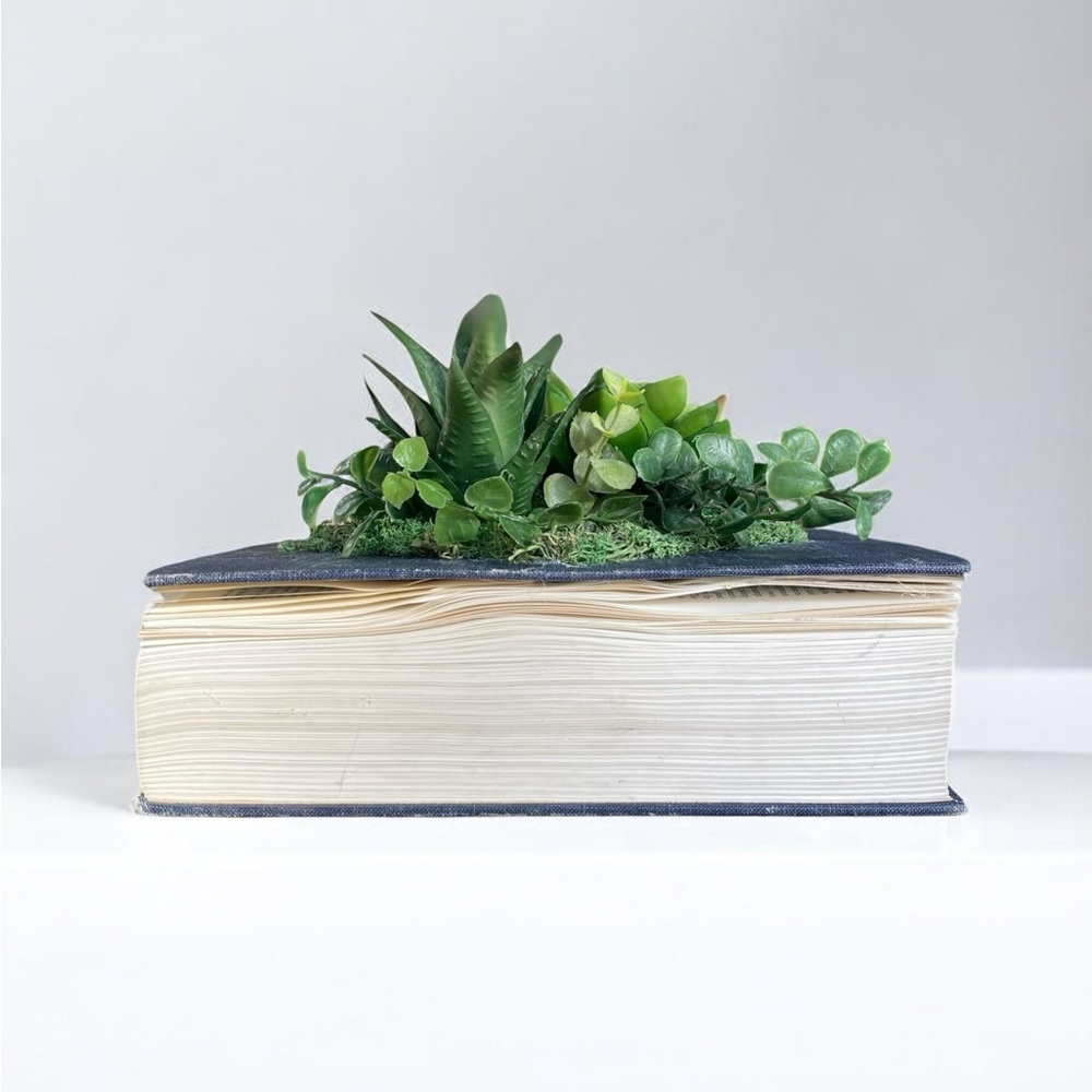 Faux Plant Vintage Book Planter Made From Real Shakespeare Book